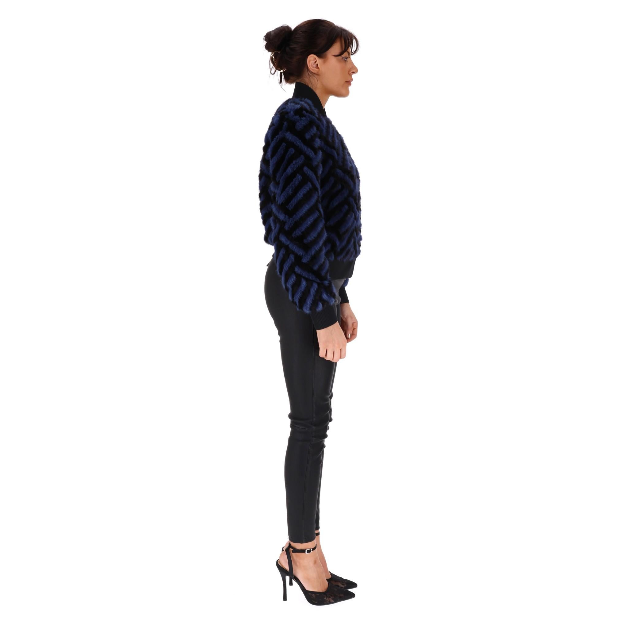 Nero Bomber in pelliccia di visone Fendi in vendita