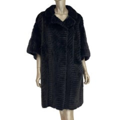 Fendi Mink Fur Coat with Belt - Deep Navy, Size S-M