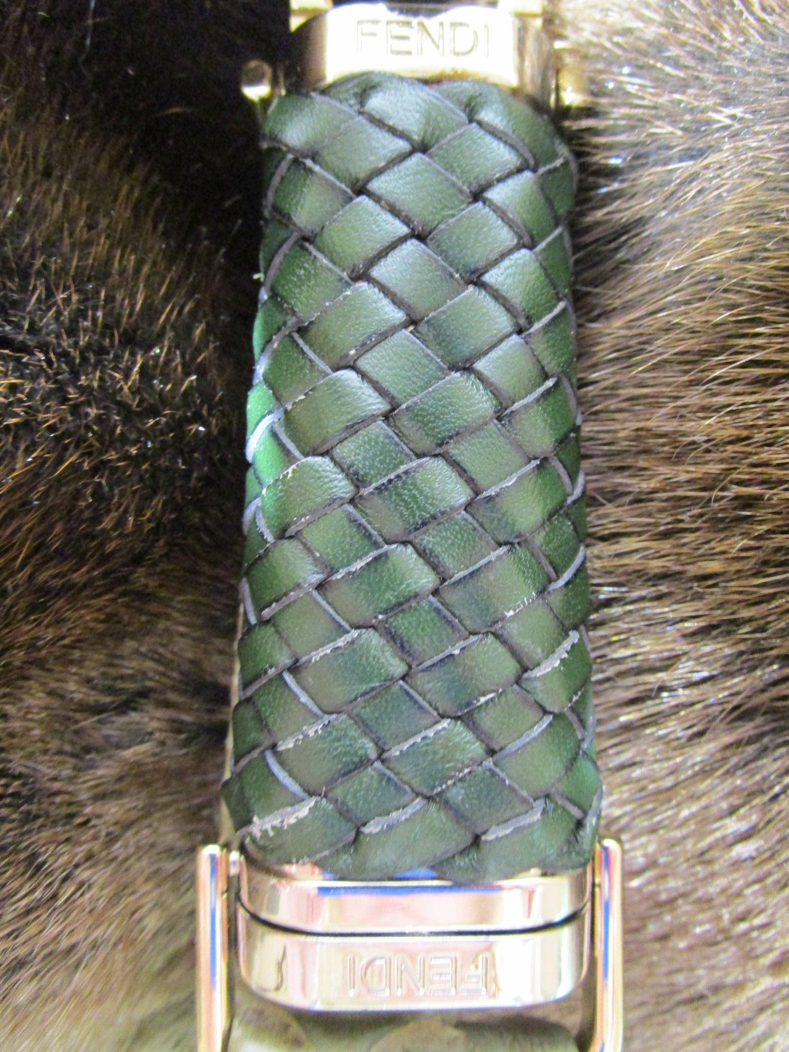 FENDI Mink Spy Bag Fur Snakeskin Leather Handbag Purse  7
