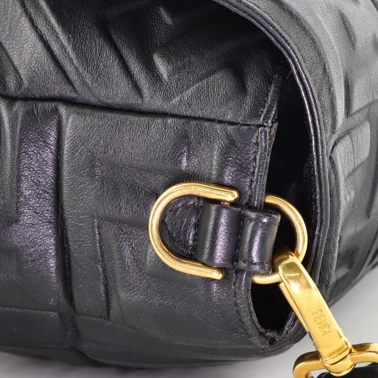 Fendi Model: Baguette NM Bag Zucca Embossed Leather Large For Sale 2