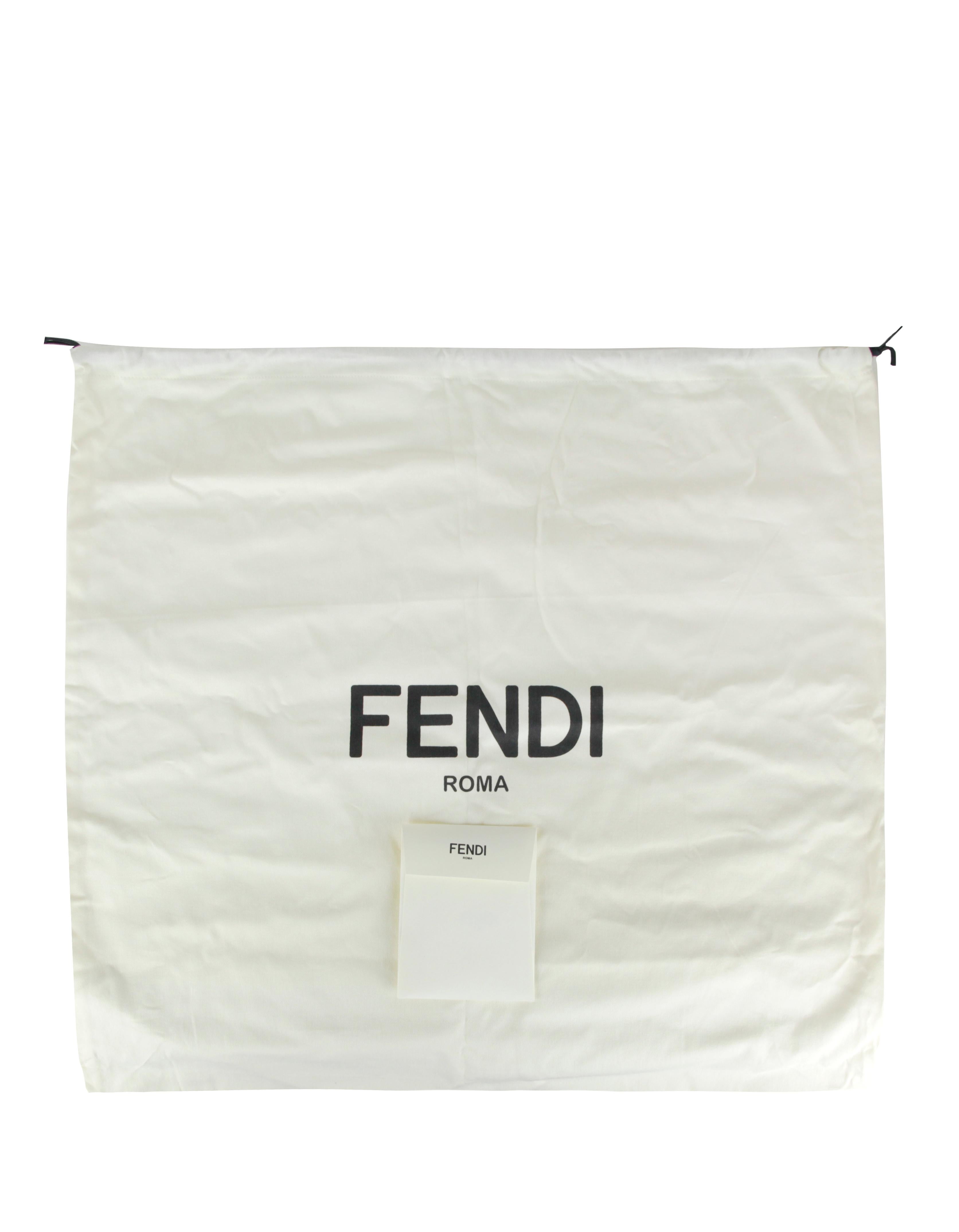Fendi Mogano Panna Glazed Fabric Monogram FF 1974 Medium Shopper Tote Bag 1