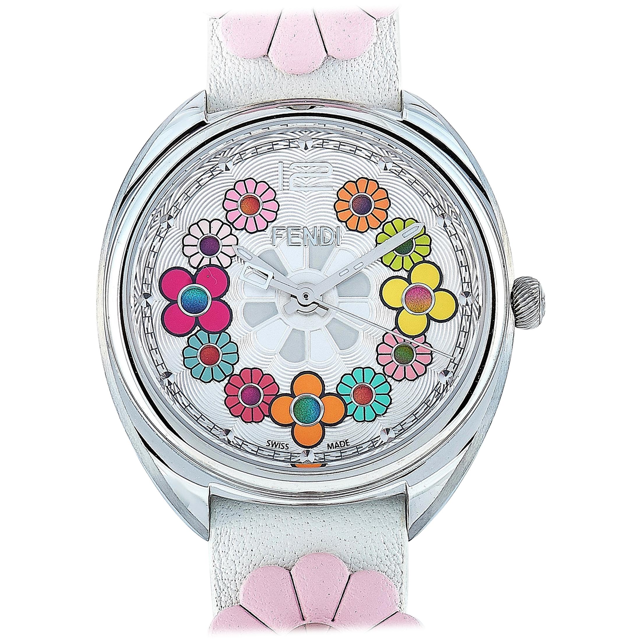 Fendi Momento Multi-Colored Flower Quartz Watch F234034041