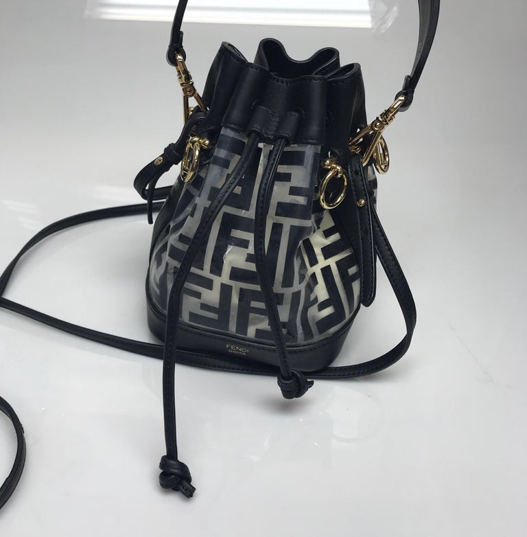 Fendi Black Mon Tresor Leather Bucket Bag Pony-style calfskin ref.486668 -  Joli Closet