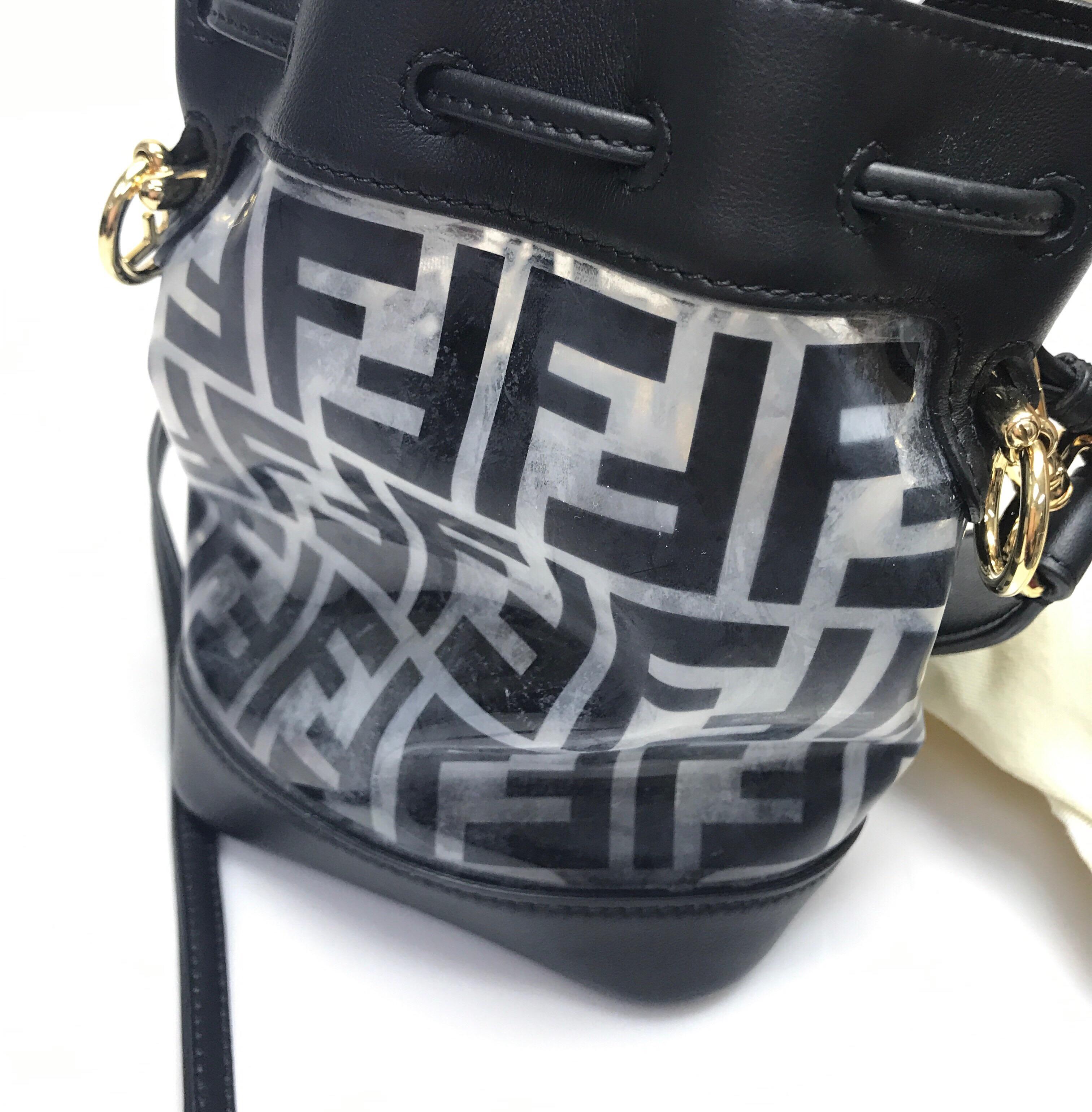 Fendi Mon Tresor Black/Clear Bucket Bag w/ cross body 2