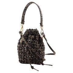 Fendi Mon Tresor Bucket Bag Jacquard Interlace Fabric Mini