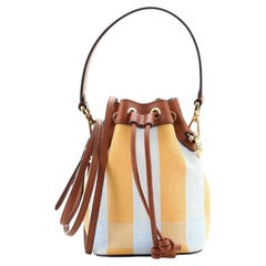 Fendi Mon Tresor Bucket Bag Pequin Raffia Mini