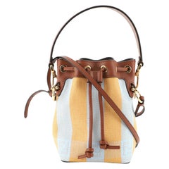 Fendi Mon Tresor Bucket Bag Pequin Raffia Mini