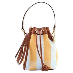 Fendi Mon Tresor Bucket Bag Pequin Raffia Mini