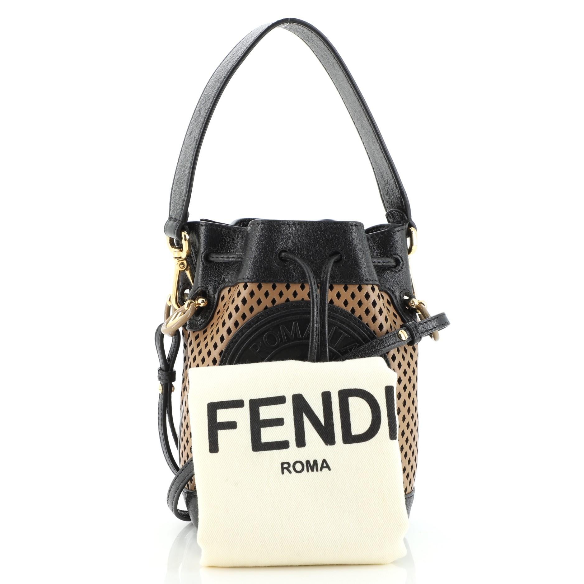 Fendi Mon Tresor Bucket Bag Perforated Leather Mini at 1stDibs