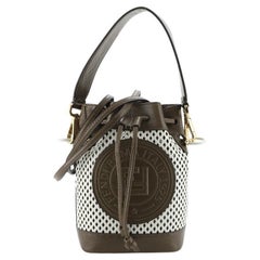 Fendi Mon Tresor Bucket Bag Perforated Leather Mini