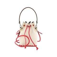 Fendi Mon Tresor Bucket Bag Whipstitch Leather Mini