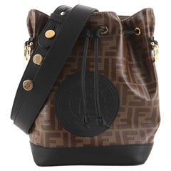 Fendi Mon Tresor Bucket Bag Zucca Coated Canvas Small
