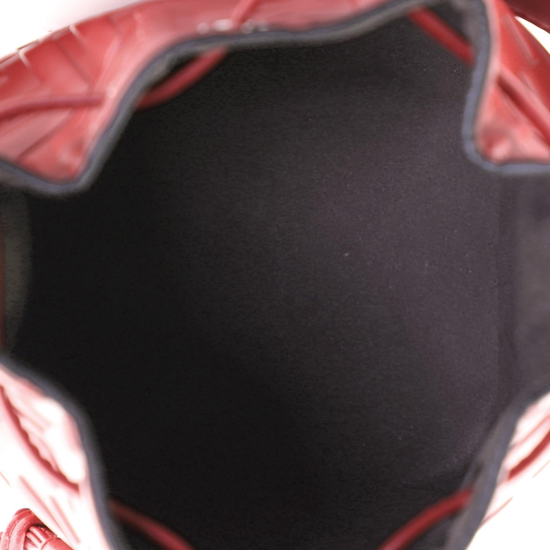 Fendi Mon Tresor Bucket Bag Zucca Embossed Leather Mini In Good Condition In NY, NY