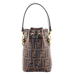 Fendi  Mon Tresor Bucket Bag Zucca Embossed Leather Mini