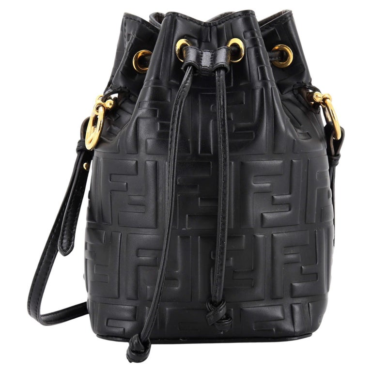 Fendi Mon Tresor Bucket Bag Mini Black Leather