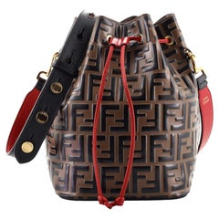 Fendi Mon Tresor Bucket Bag Zucca Embossed Leather Small Exterior Materia