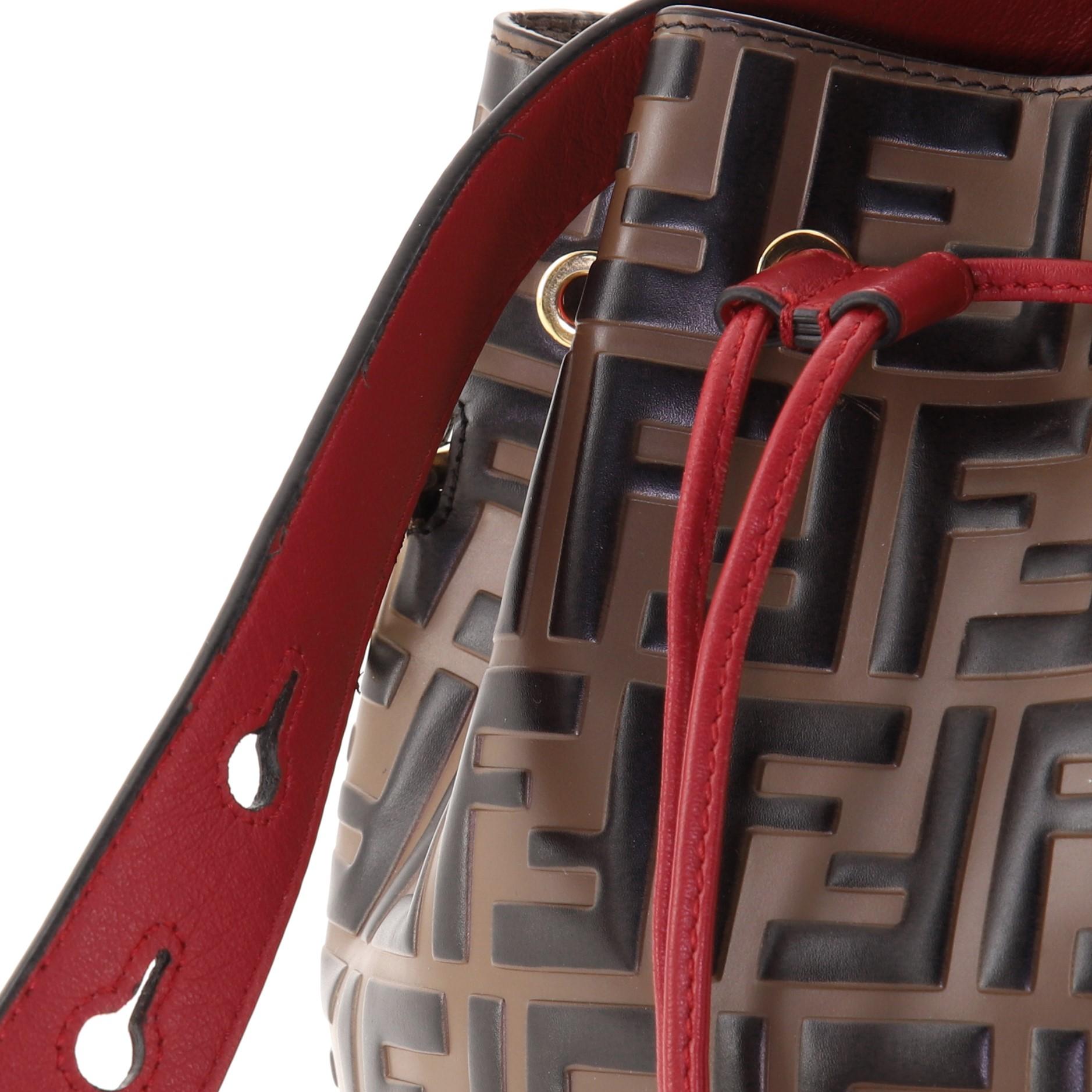 Fendi Mon Tresor Bucket Bag Zucca Embossed Leather Small 1