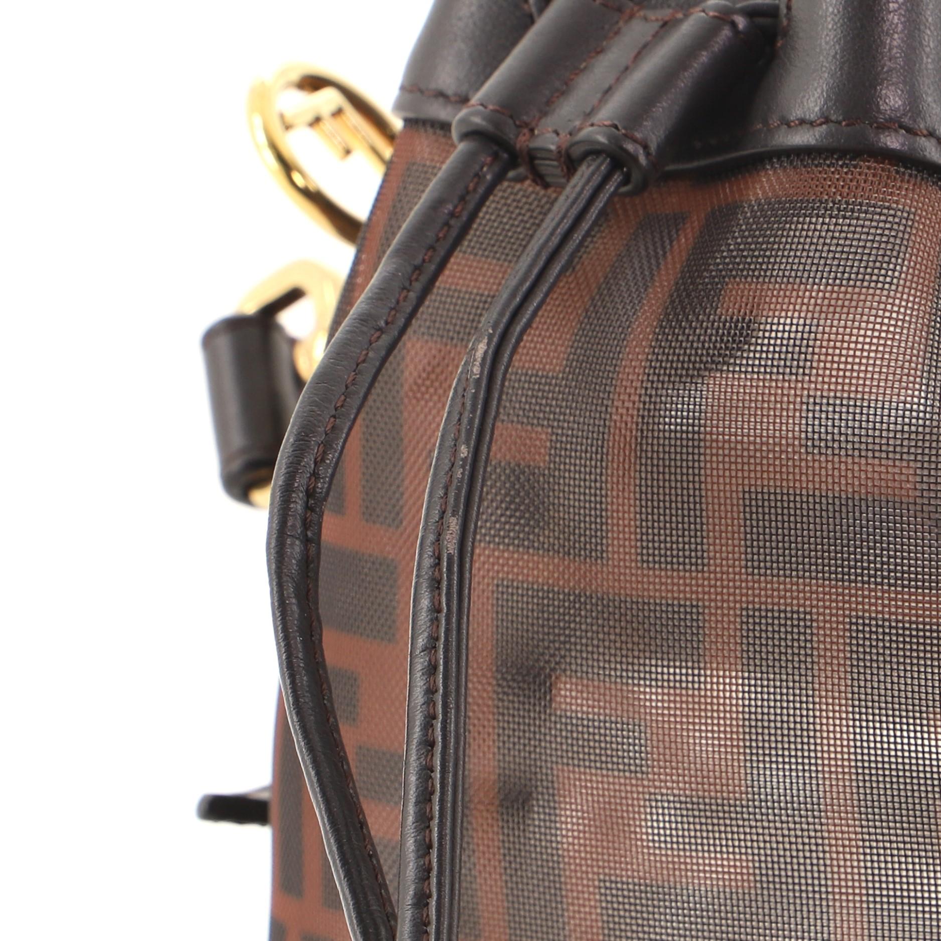 Fendi Mon Tresor Bucket Bag Zucca Mesh mit Leder Mini 3