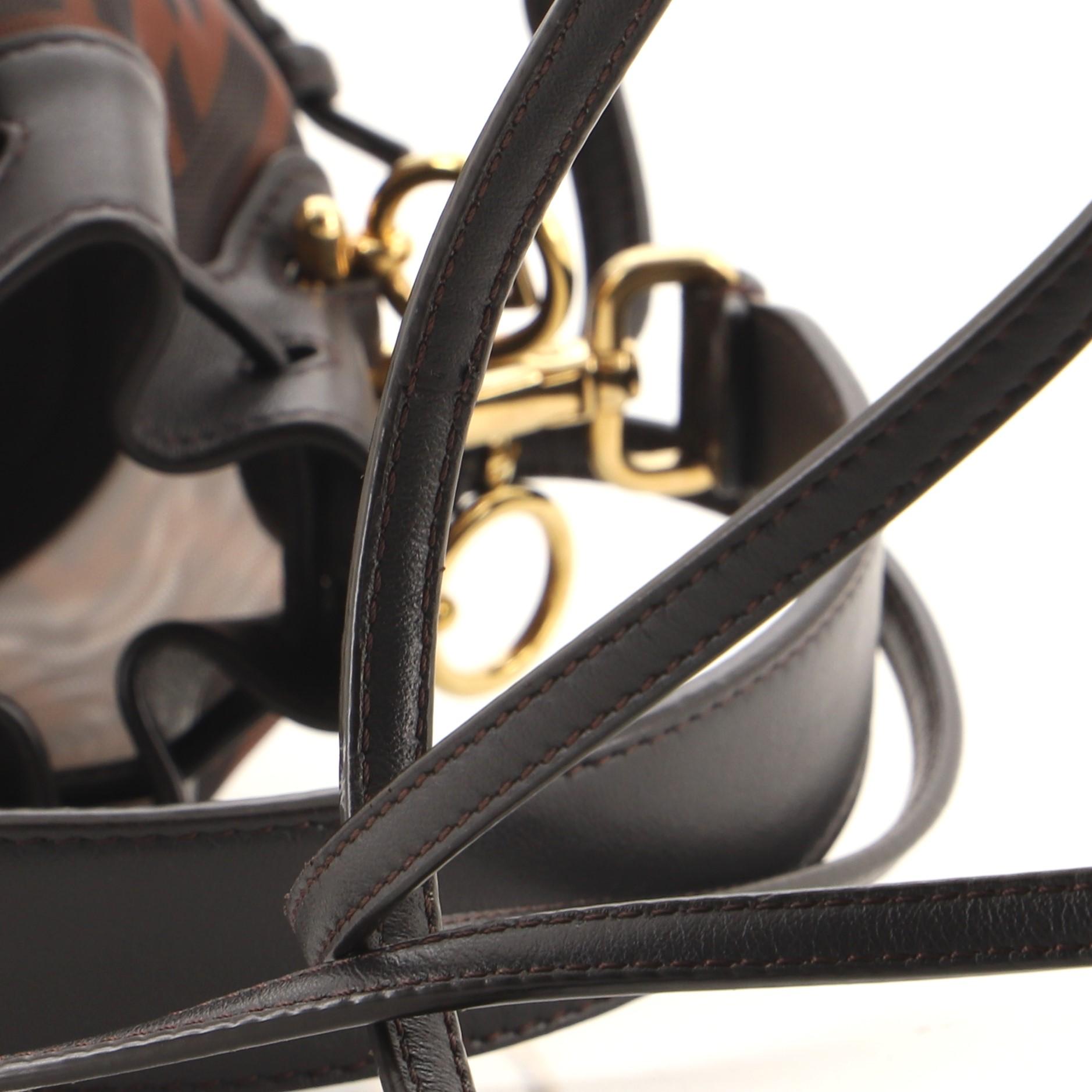 Fendi Mon Tresor Bucket Bag Zucca Mesh mit Leder Mini 4