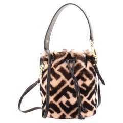 Fendi Mon Tresor Bucket Bag Zucca Shearling Mini