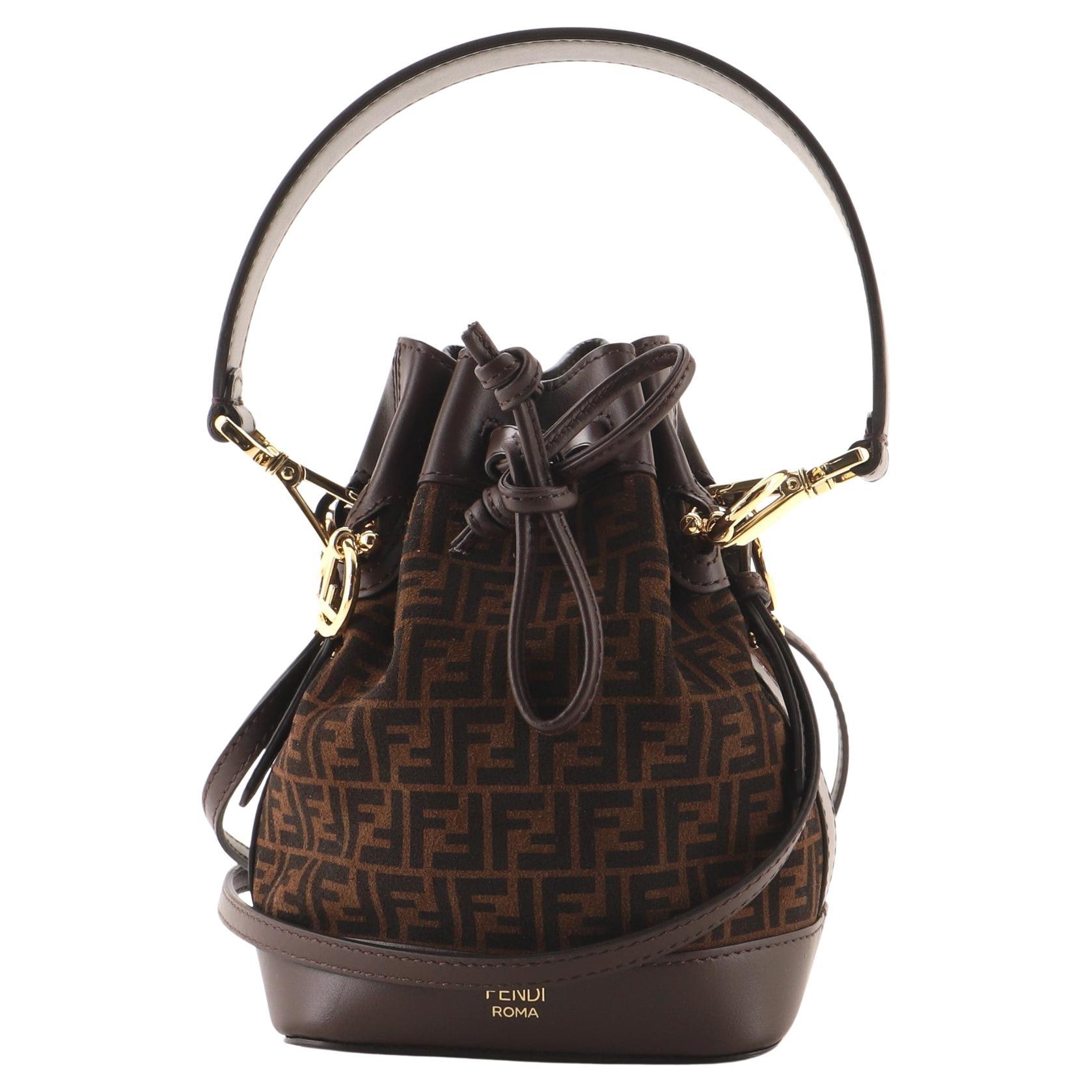 Fendi Mon Tresor Bucket Bag Zucca Suede Mini