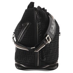 Fendi Mon Tresor Carryall Backpack Zucca Mesh Nylon with Leather