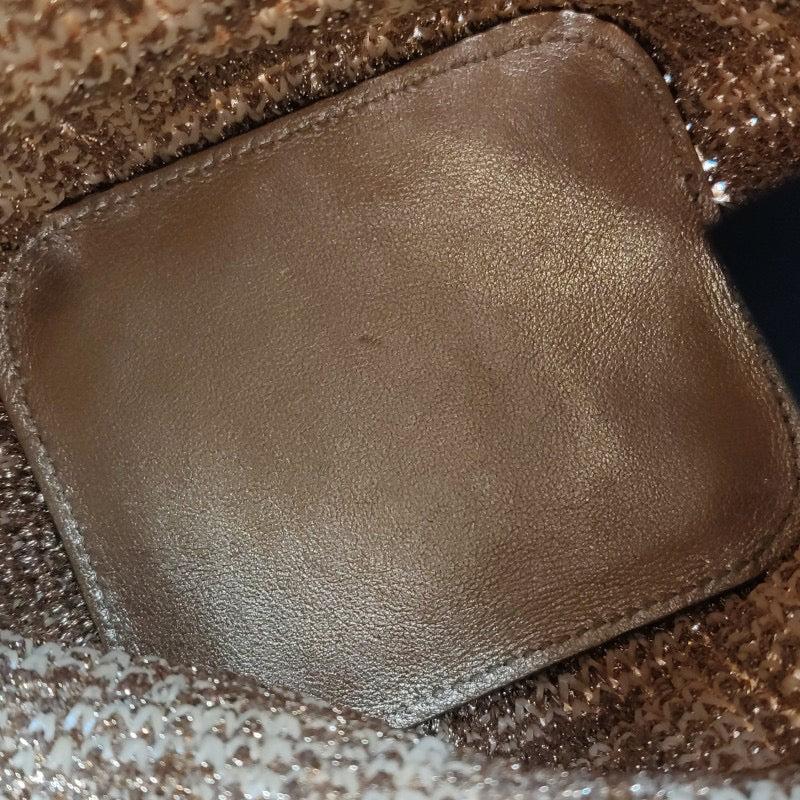 Fendi Mon Tresor Mini Bucket Bag Gold Raffia Thread und Leder Crossbody Bag 4