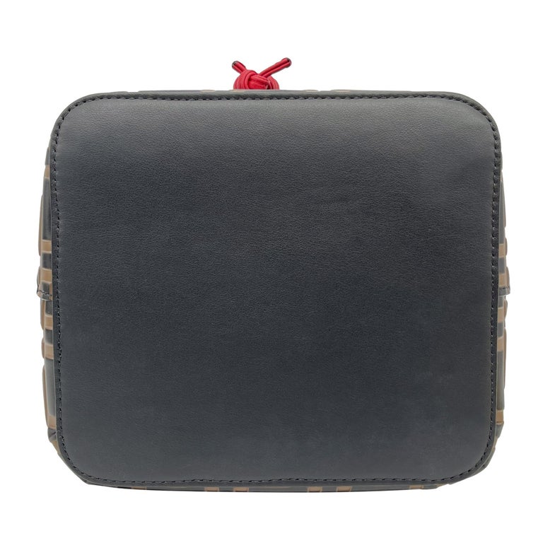 Fendi Mon Tresor Monogram Zucca Embossed Leather Bucket Shoulder Bag, 2020. For Sale 4