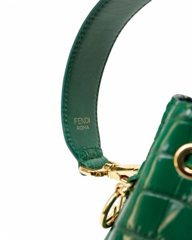 Fendi Mon Tressor Bucket Mini Coconut Green en vente 6