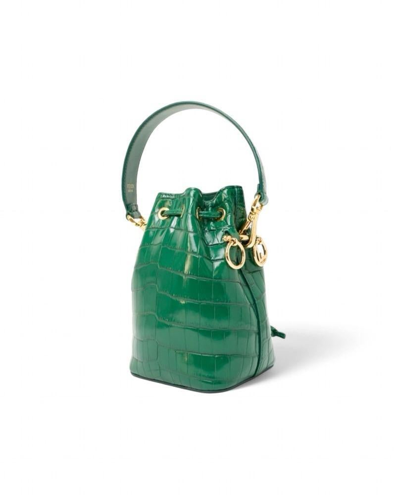 Fendi Mon Tressor Bucket Mini Coconut Green en vente 2