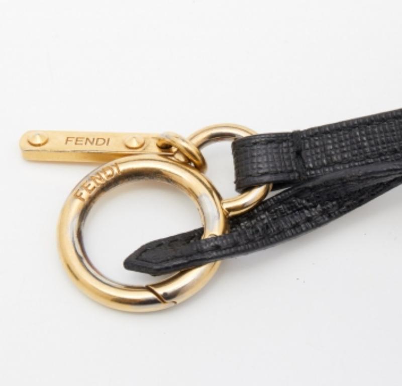 Fendi Monochrome Fox Fur Pom Pom Keyring/ Bag Charm In Fair Condition For Sale In Dubai, Al Qouz 2
