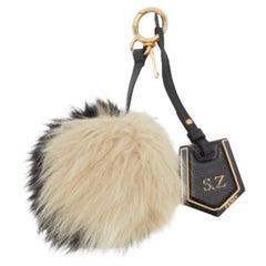 Fendi Monochrome Fox Fur Pom Pom Keyring/ Bag Charm