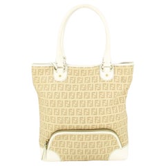 Used Fendi Monogram Beige And White Handbag