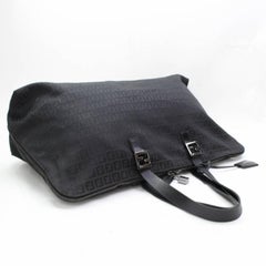 Fendi Monogram Boston Duffle 867470 Black Canvas Weekend/Travel Bag