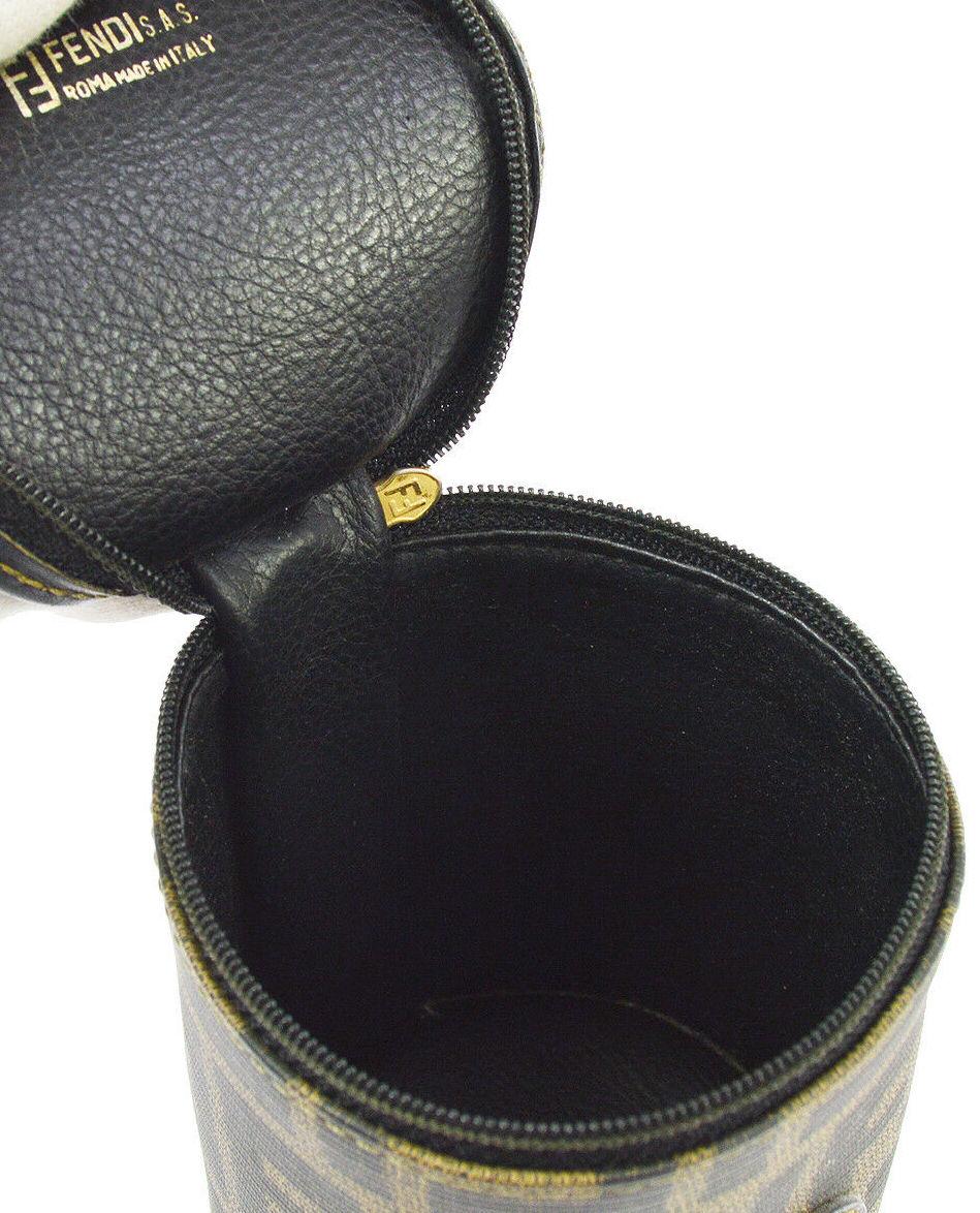 Fendi Monogram Canvas Black Green Gold Logo Evening Top Handle Satchel Bag 2
