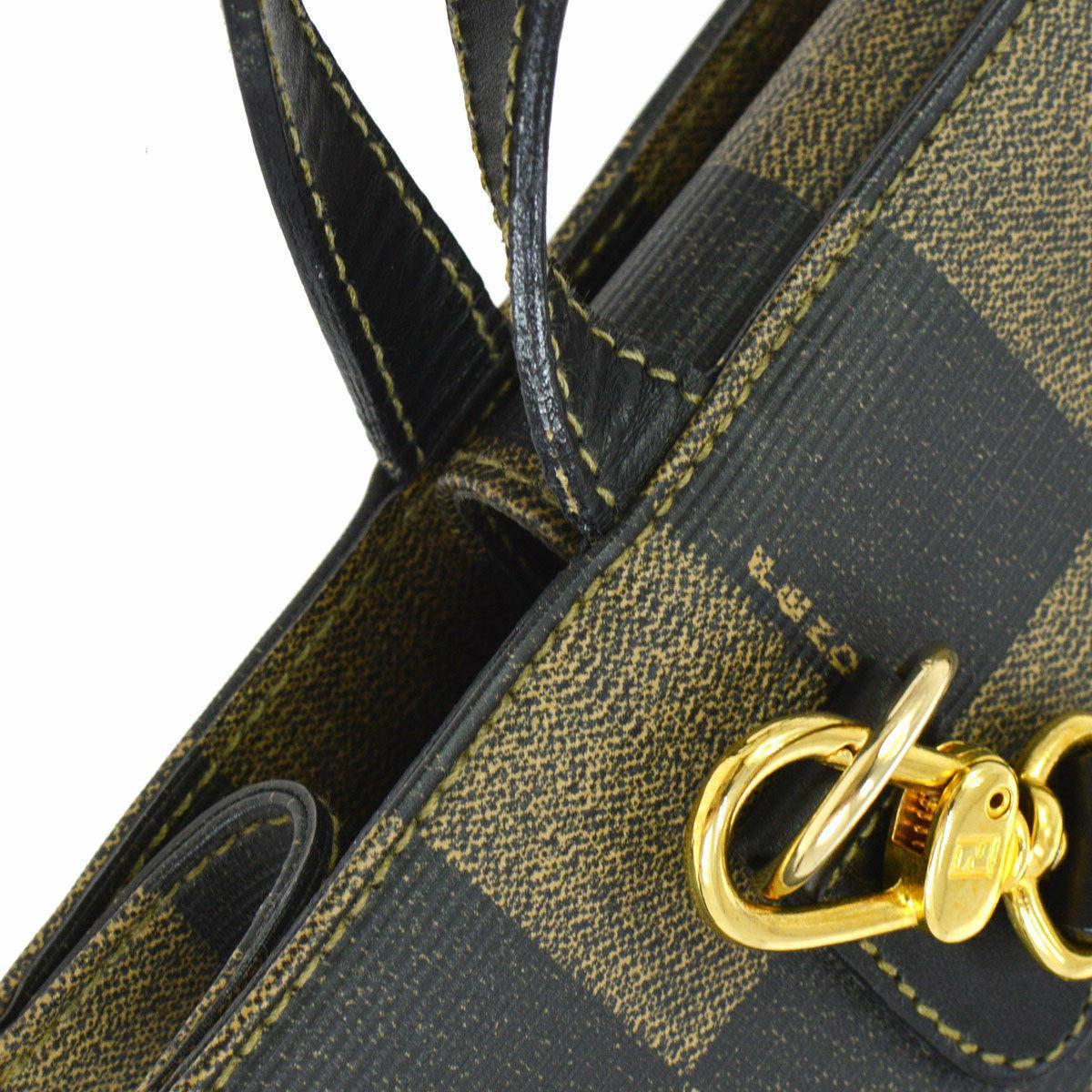 Fendi Monogram Canvas Black Green Logo Evening Top Handle Satchel Backpack Bag

Monogram canvas
Gold hardware
Woven lining
Handle drop 4.5