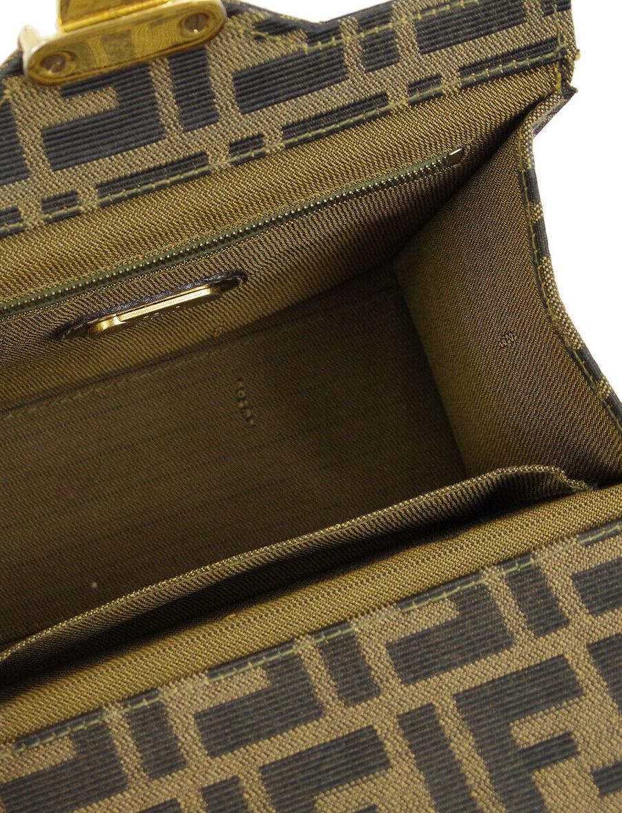 Black Fendi Monogram Canvas Box 2 in 1 Small Mini Top Handle Satchel Shoulder Bag