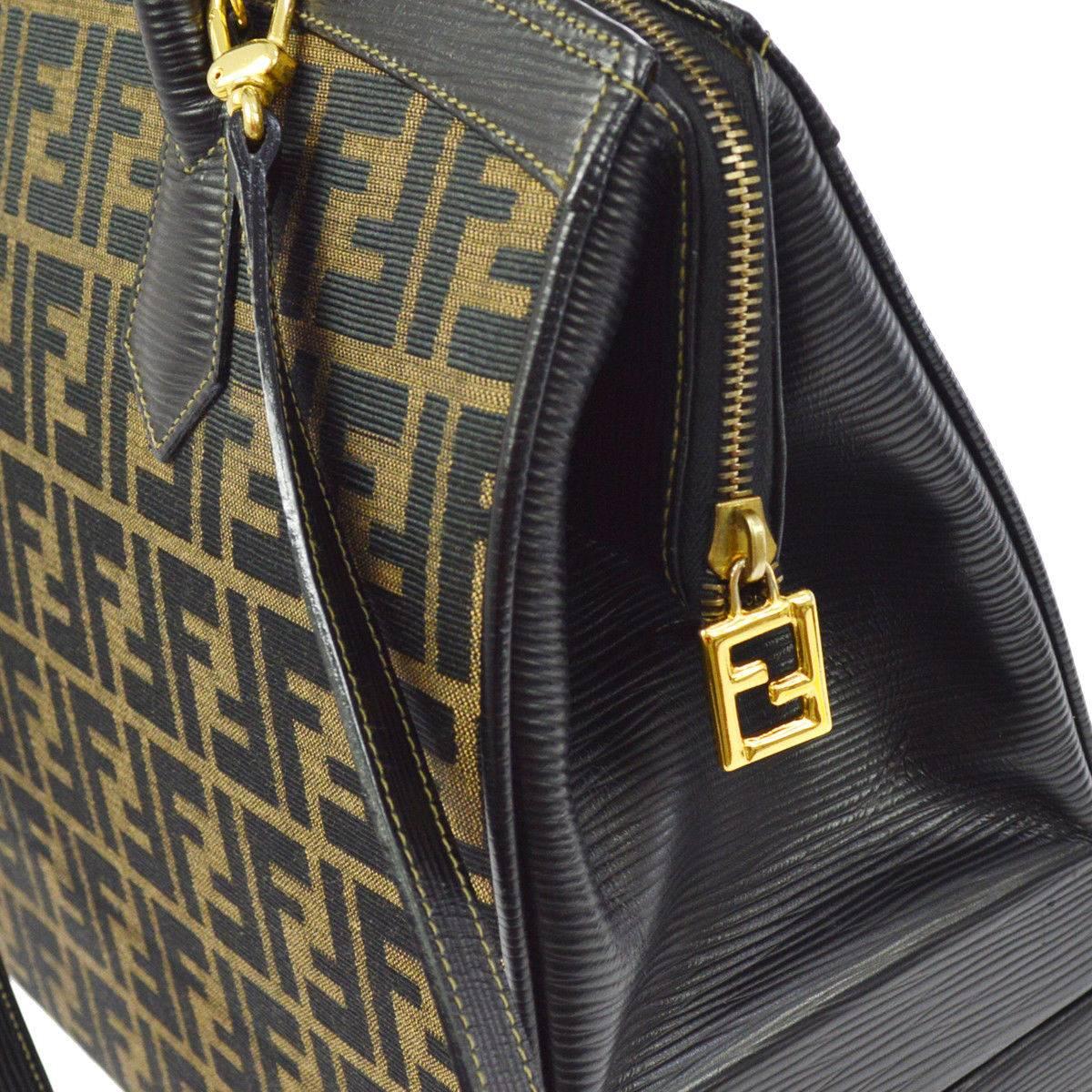 Fendi Monogram Canvas Top Handle Satchel Travel Vanity Carryall Shoulder Bag In Excellent Condition In Chicago, IL