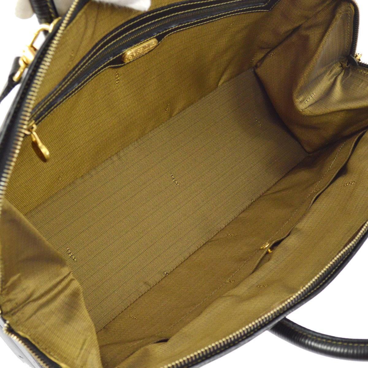 Fendi Monogram Canvas Top Handle Satchel Travel Vanity Carryall Shoulder Bag 2