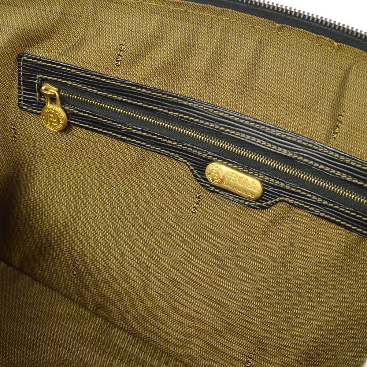 Fendi Monogram Canvas Top Handle Satchel Travel Vanity Carryall Shoulder Bag 3