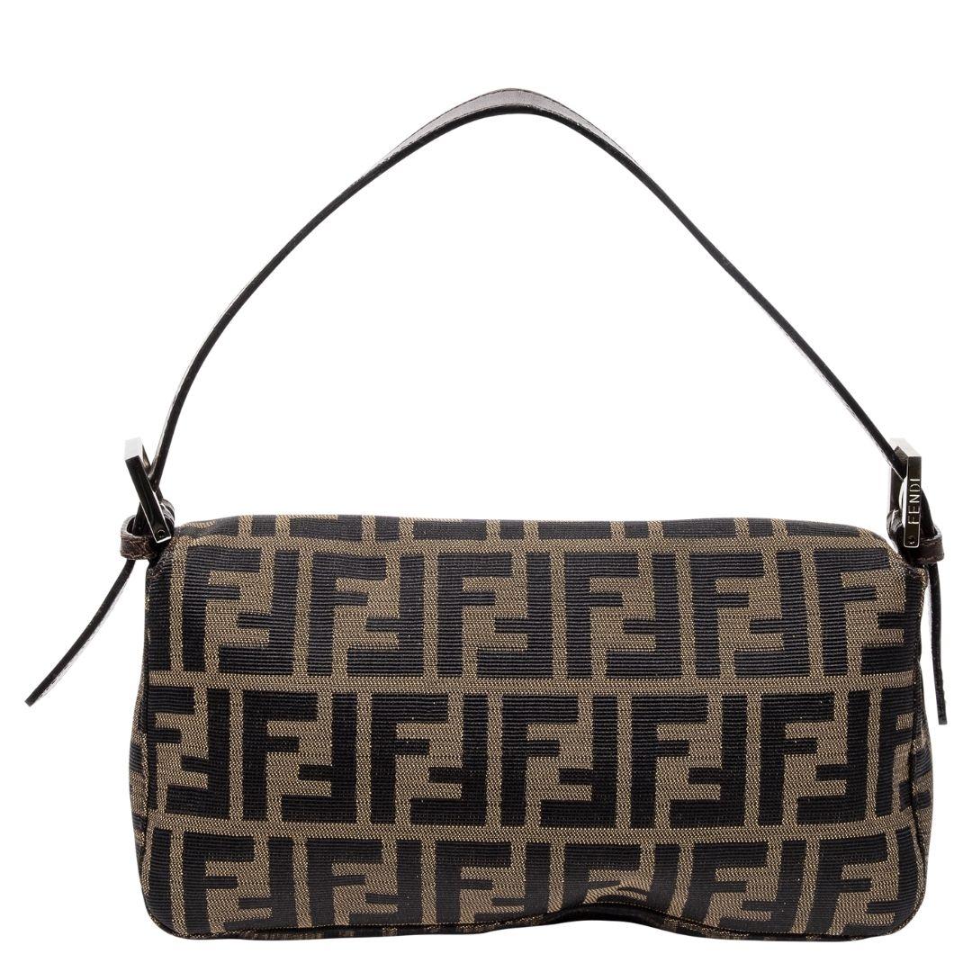 Black Fendi Monogram Classic Baguette For Sale