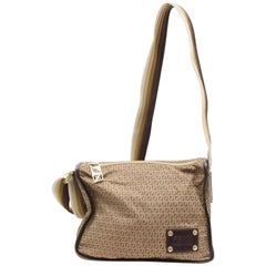 Fendi Monogram Cross Body 867634 Brown Nylon Messenger Bag