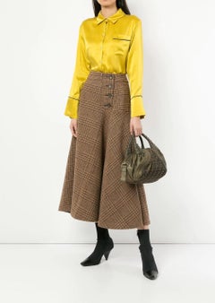 Fendi Monogram Fabric Brown Gold Leather Top Handle Satchel Small Mini Spy Bag