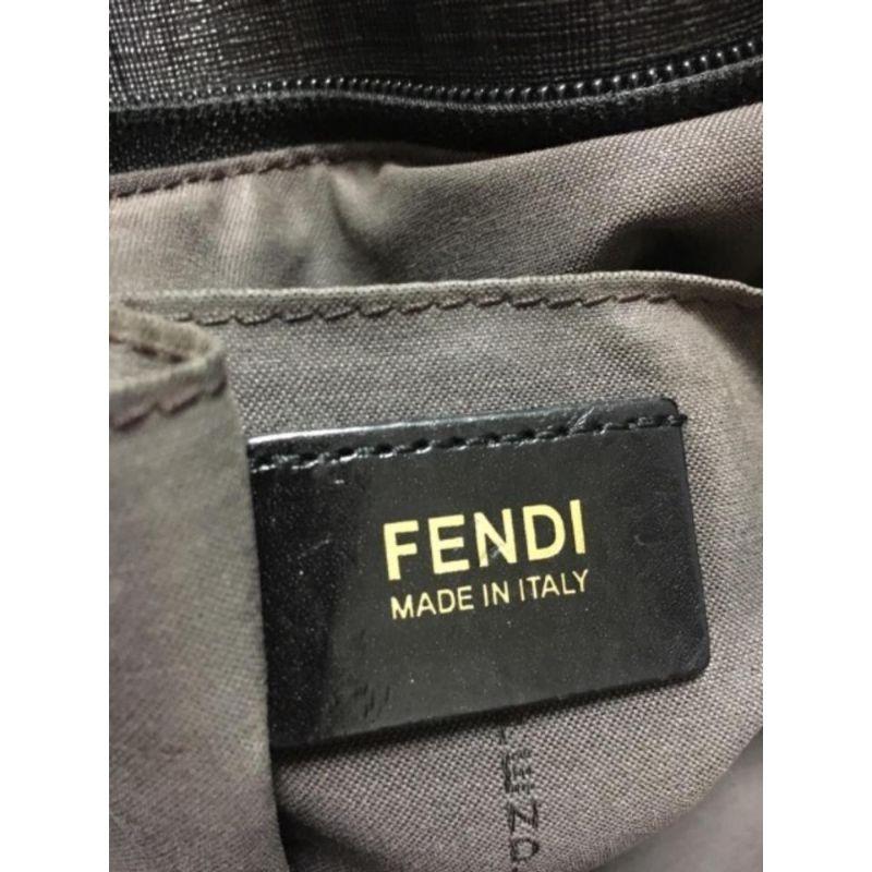 Fendi Monogram Ff Charm 239772 Black X Grey Coated Canvas Tote In Good Condition For Sale In Dix hills, NY