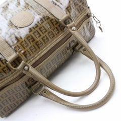 Fendi Monogram Ff Logo Boston Duffle 868918 Braune Vinyl Weekend/ Travel Bag
