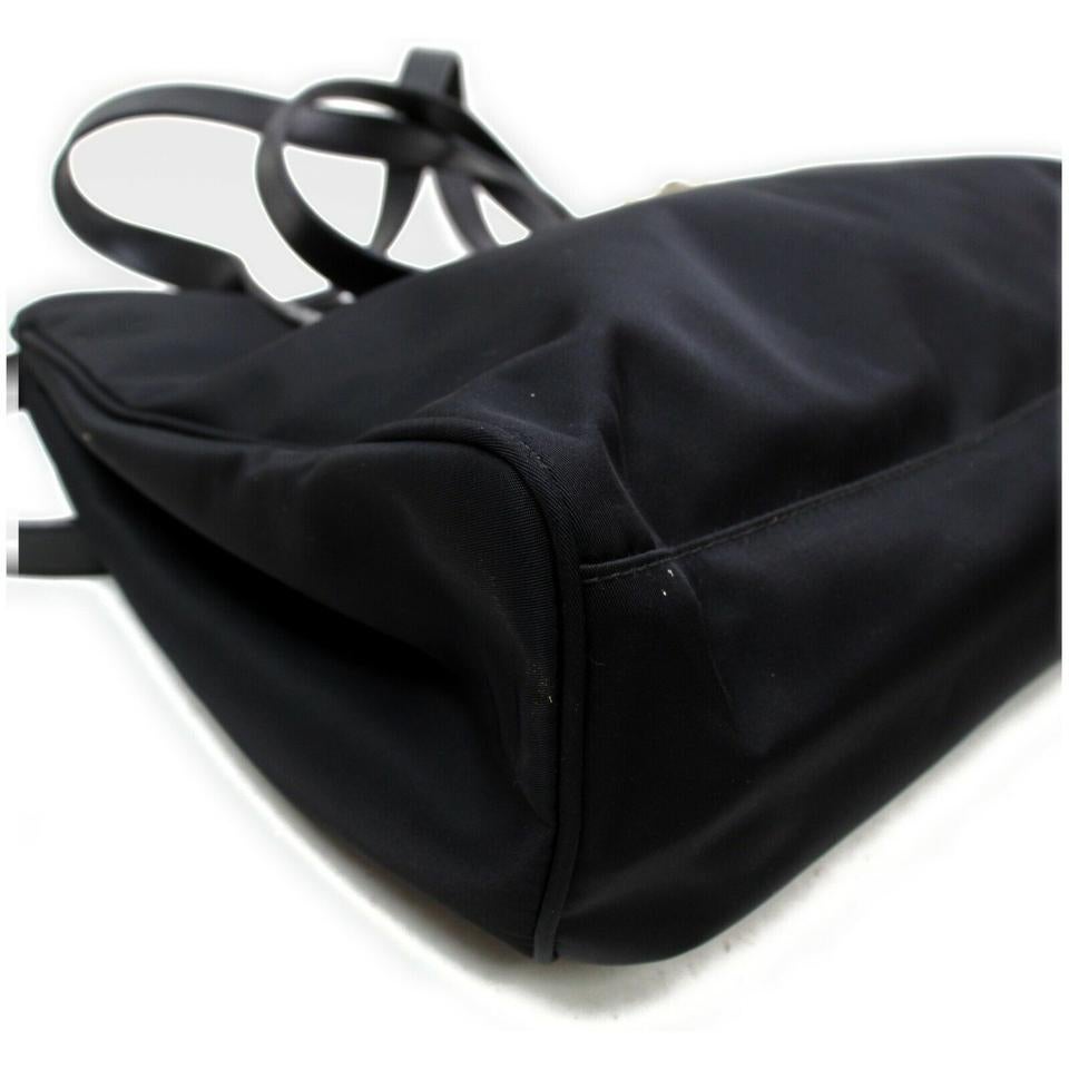 Fendi Monogram Ff Logo Tote 872768 Black Nylon Shoulder Bag 5