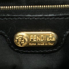 Fendi Monogram Ff Logo Tote 872768 Black Nylon Shoulder Bag
