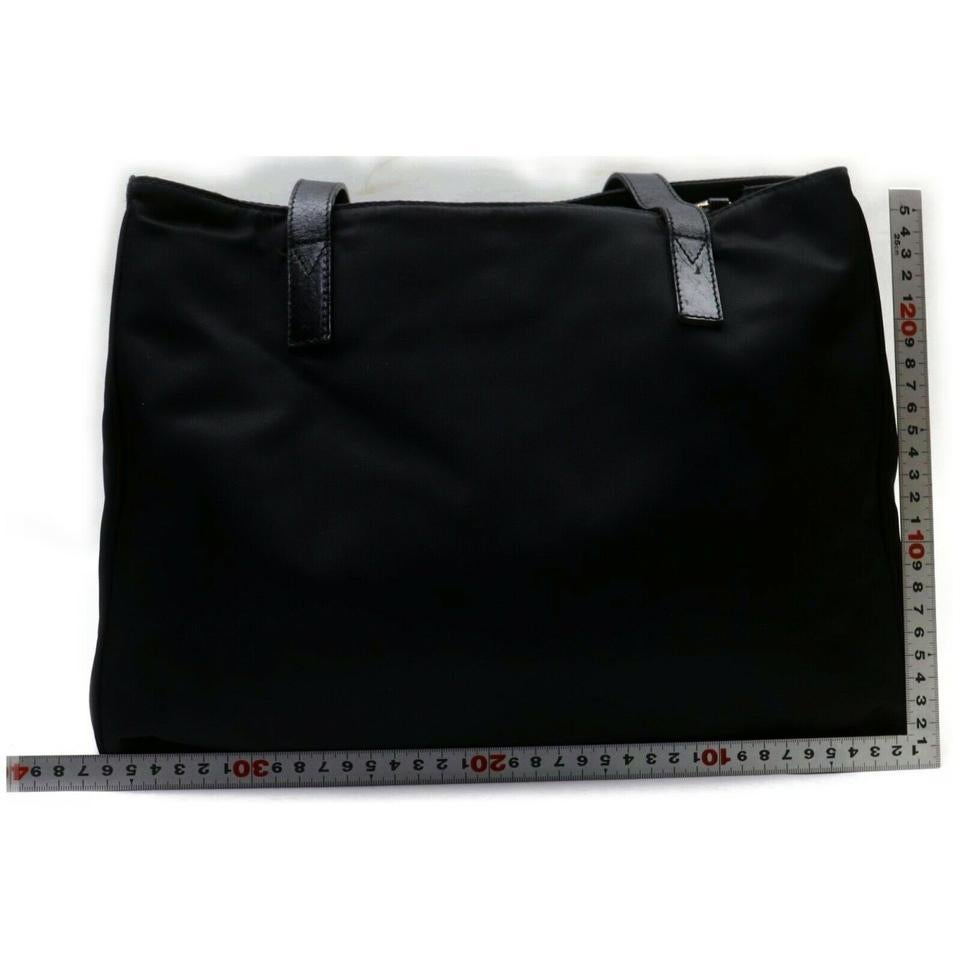 Fendi Monogram Ff Logo Tote 872768 Black Nylon Shoulder Bag In Good Condition In Dix hills, NY