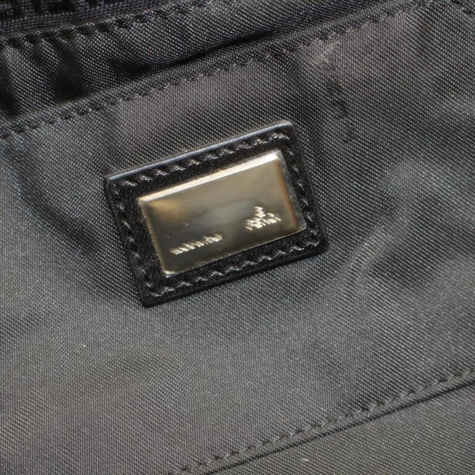 Fendi Monogram Ff Round Boston 868804 Black Canvas Shoulder Bag For Sale 6