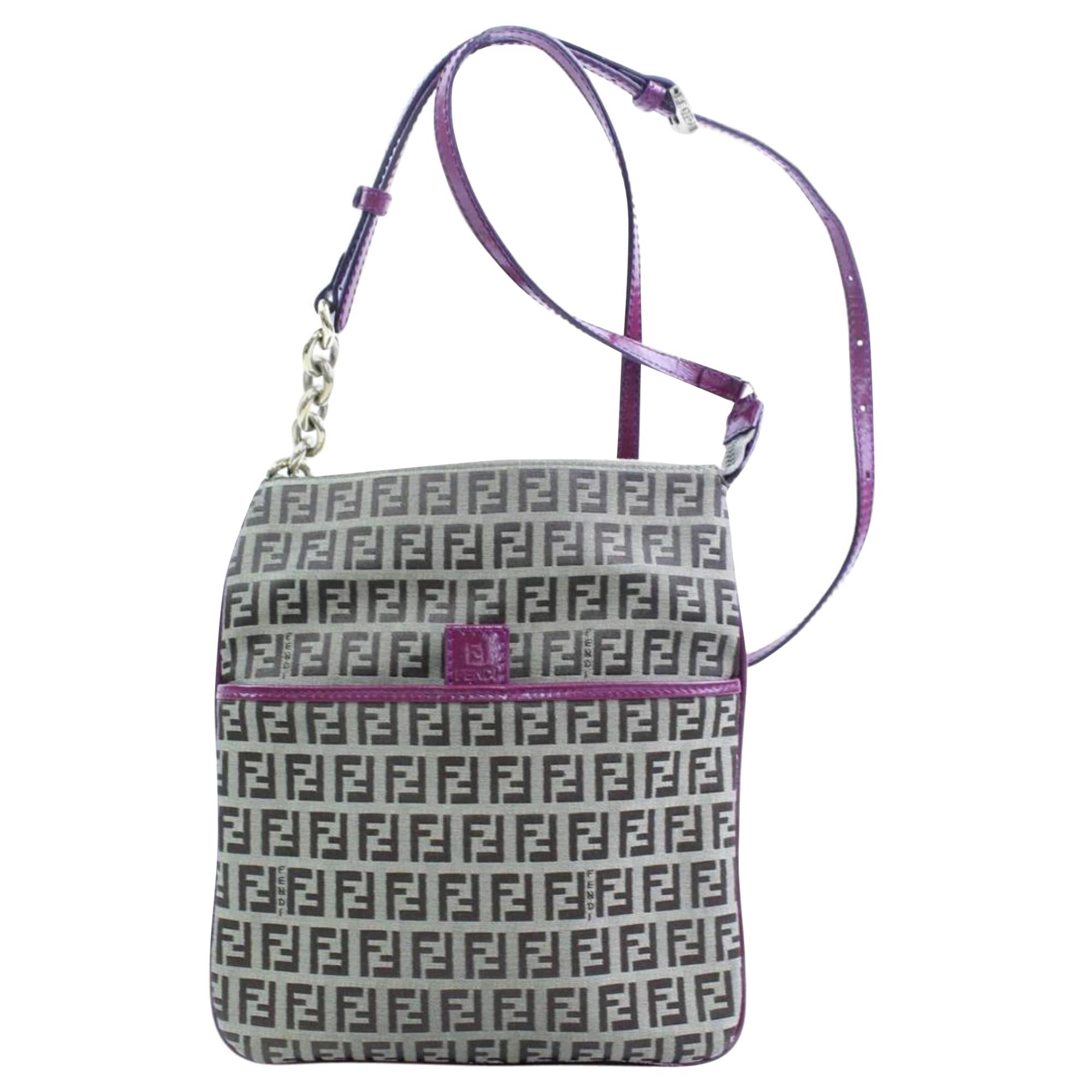 Fendi Monogram Ff Zucca 866622 Brown Canvas Cross Body Bag For Sale